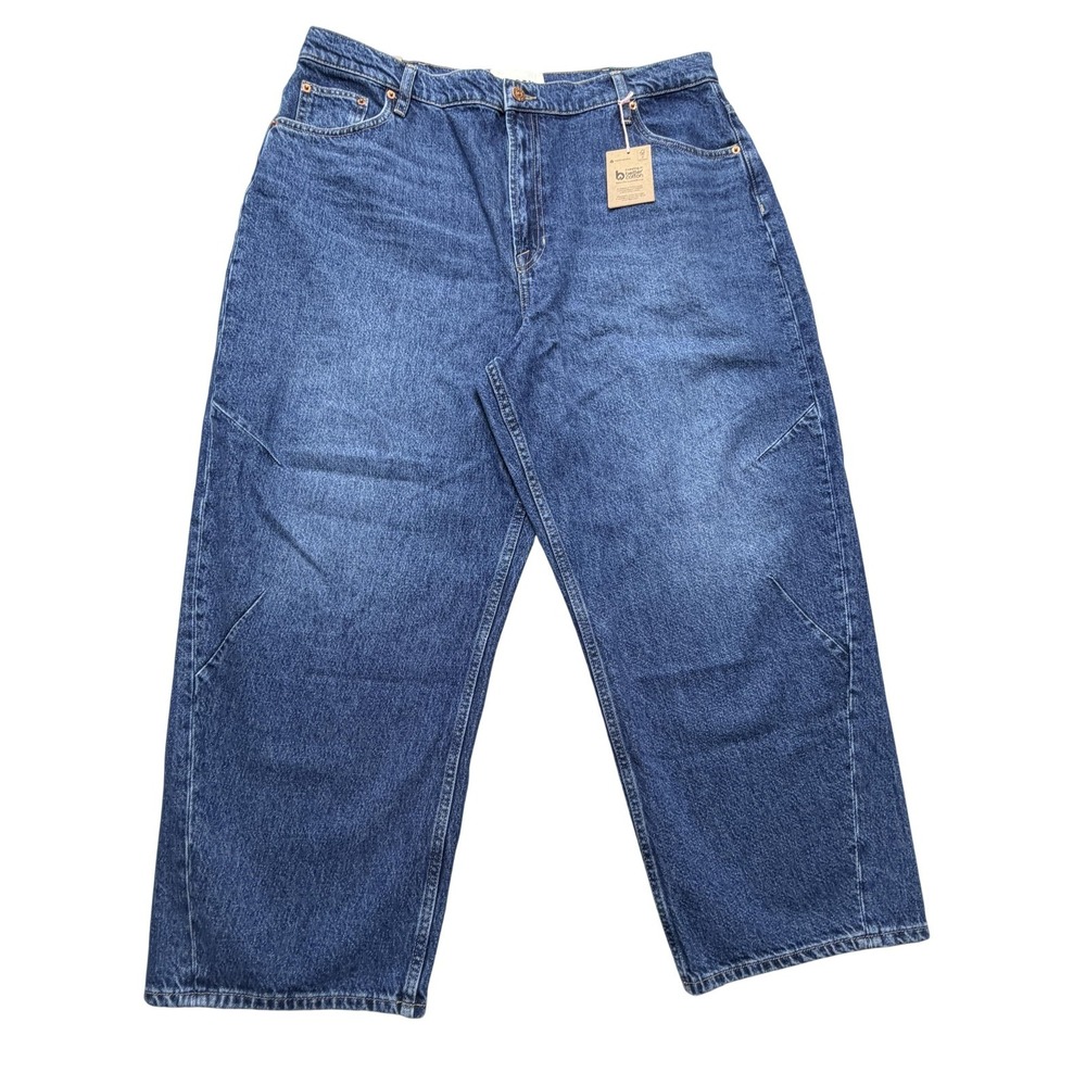 Boden‎ Jeans Mens 33x26 Blue Wide Leg Relaxed 100% Cotton Denim Medium Wash